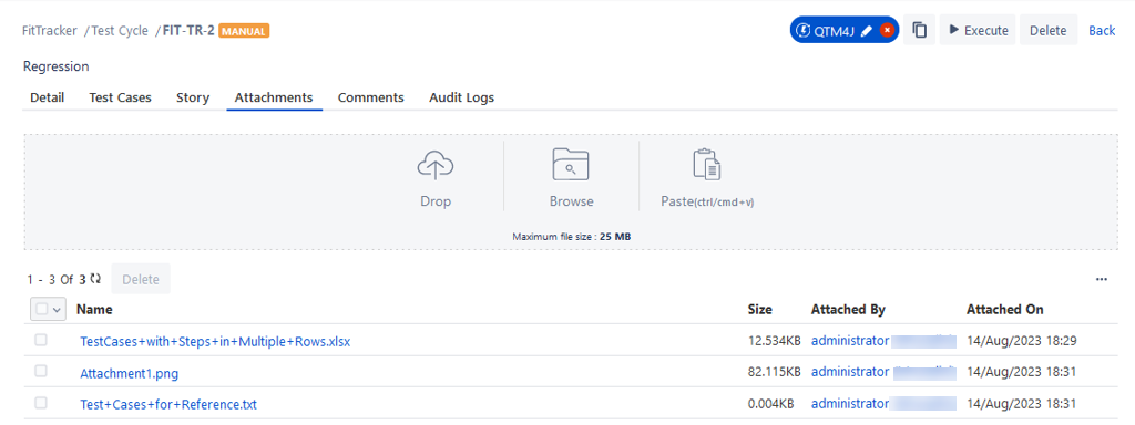 Add Test Cycle Attachments Add Test Cycle Attachments