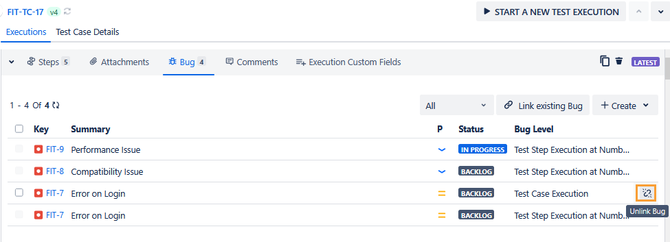 Unlink a Single Bug on Grid View Unlink a Single Bug on Grid View
