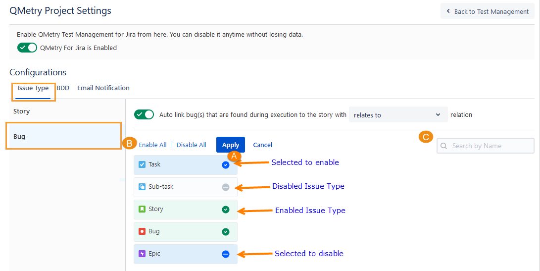 Enable Bug Issue Type Enable Bug Issue Type