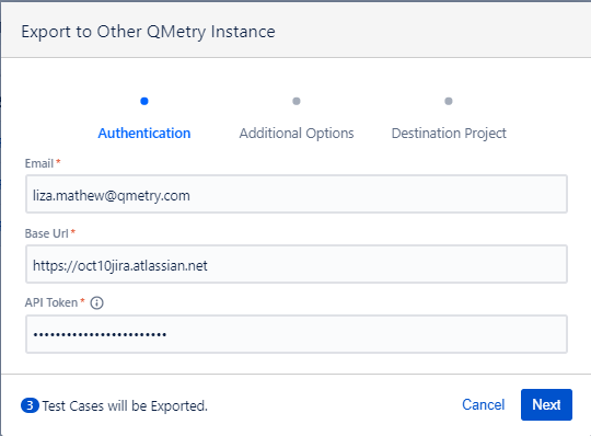 Export Test Cases to Other Instance Authentication Export Test Cases to Other Instance Authentication