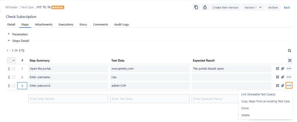 Copy Steps from Existing Test Case Copy Steps from Existing Test Case