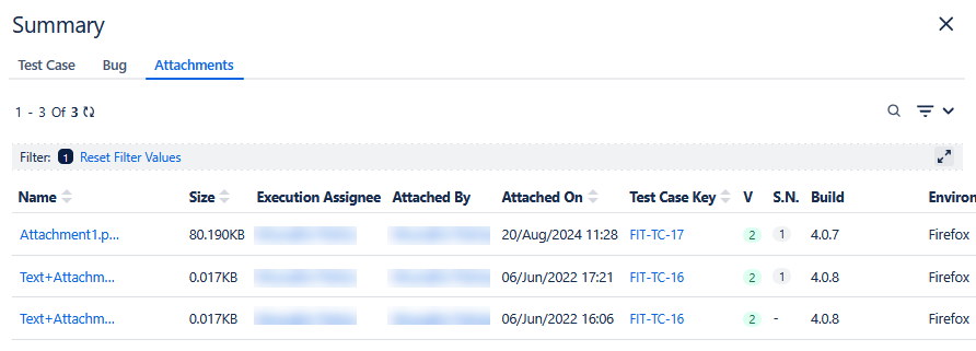 Attachments Summary Attachments Summary