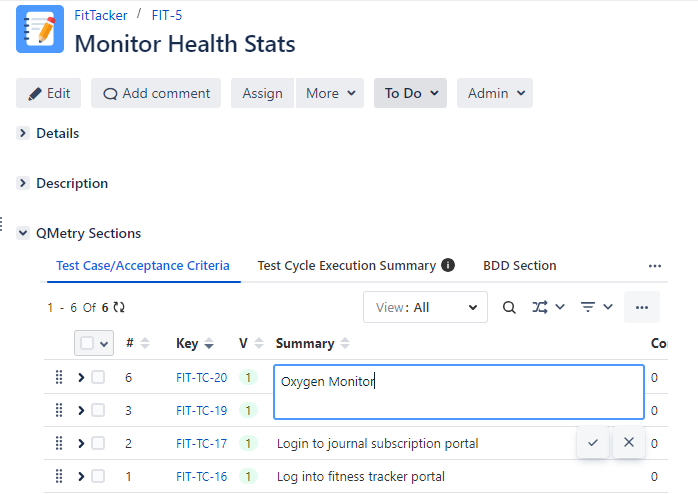 Edit Test Cases Inline on Story Edit Test Cases Inline on Story