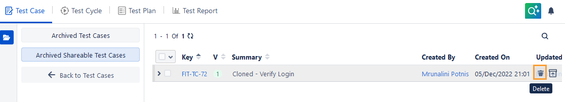 Delete Shareable from List View Delete Shareable from List View