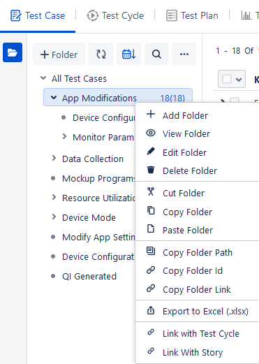 Create Test Case Folder Create Test Case Folder