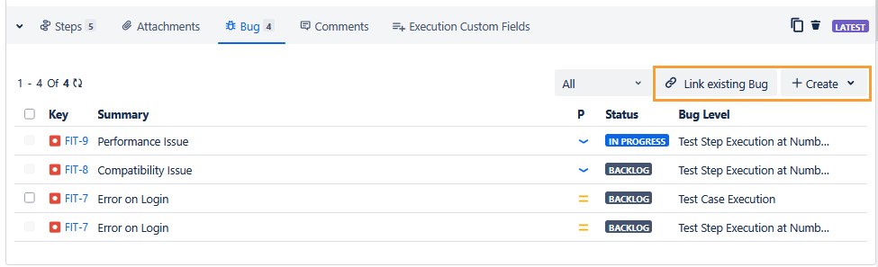 Link Bugs to Test Case Grid View Link Bugs to Test Case Grid View