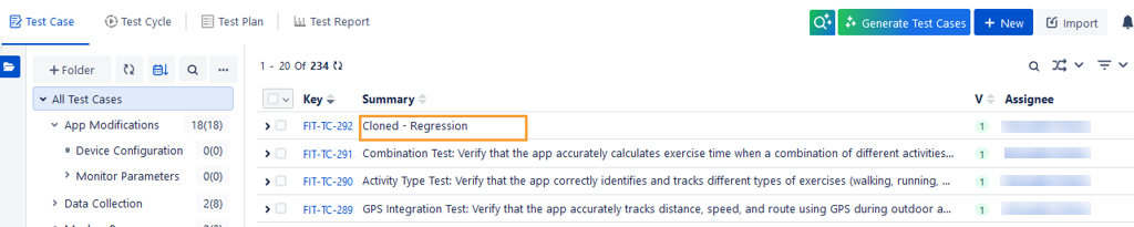 Test Cases Cloned with Set Prefix Test Cases Cloned with Set Prefix