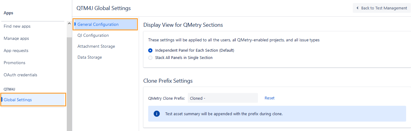 Clone Prefix Settings Section Clone Prefix Settings Section