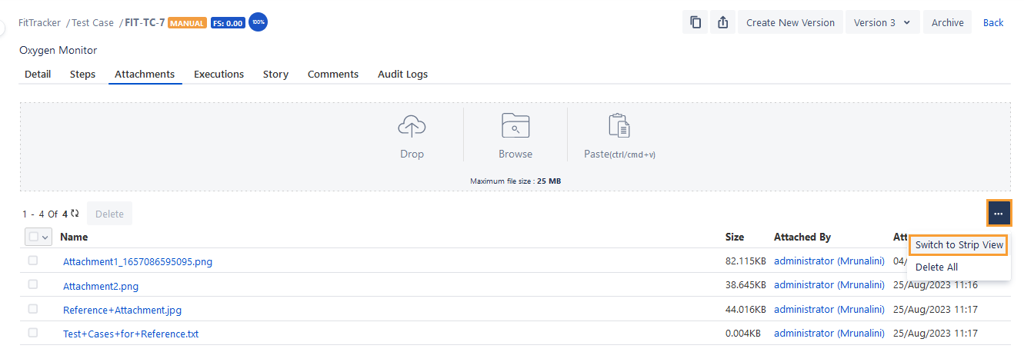 Test Case Attachment Switch to Strip View Test Case Attachment Switch to Strip View