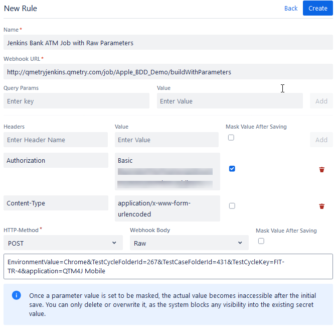 CI/CD Rule With RAW Parameters CI/CD Rule With RAW Parameters
