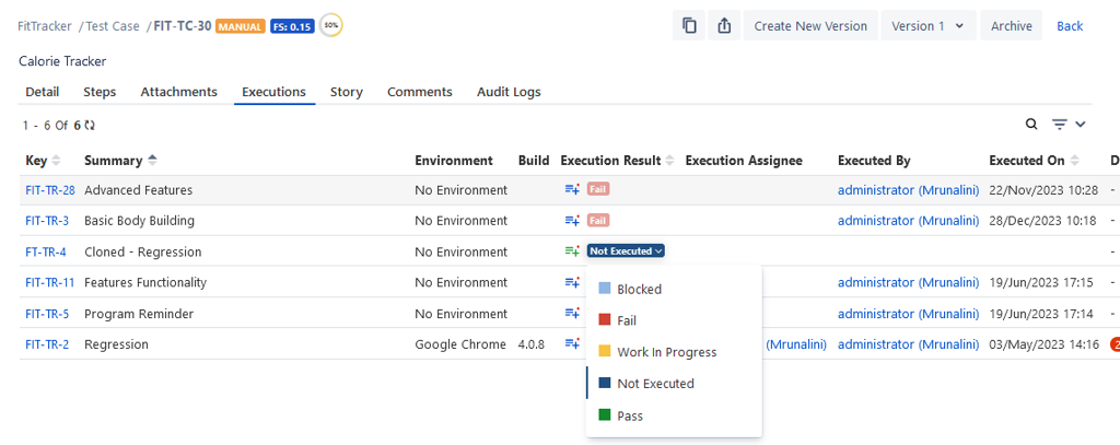 Change Execution Status from Executions Tab Change Execution Status from Executions Tab