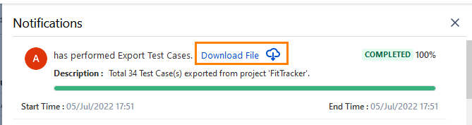 Download Exported Test Cases Download Exported Test Cases