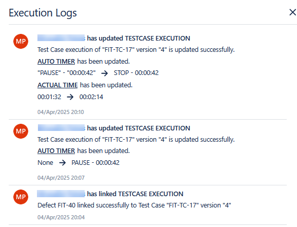 Execution Logs Pane Execution Logs Pane