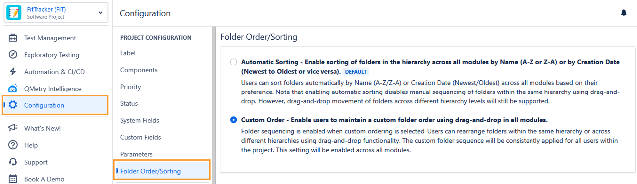 Folder Configuration Folder Configuration