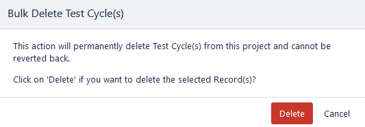 Bulk Delete Confirmation Bulk Delete Confirmation