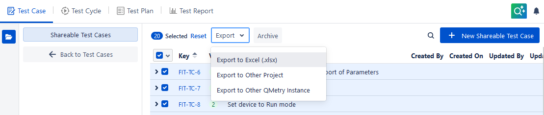 Export Shareable to Excel Export Shareable to Excel