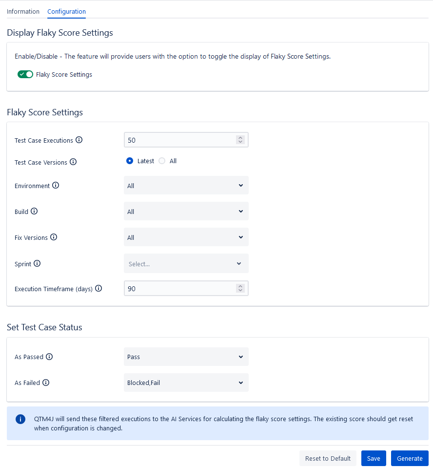 Flaky Score Config Tab Flaky Score Config Tab