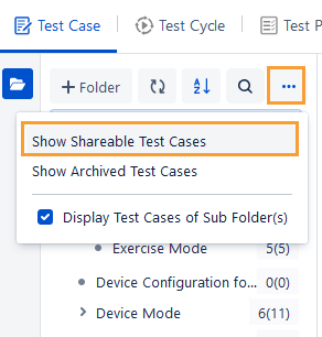 Shareable Test Case Option Shareable Test Case Option