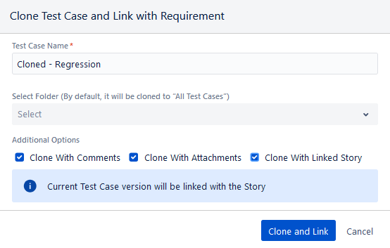 Clone Test Case and Link with Requirement Clone Test Case and Link with Requirement