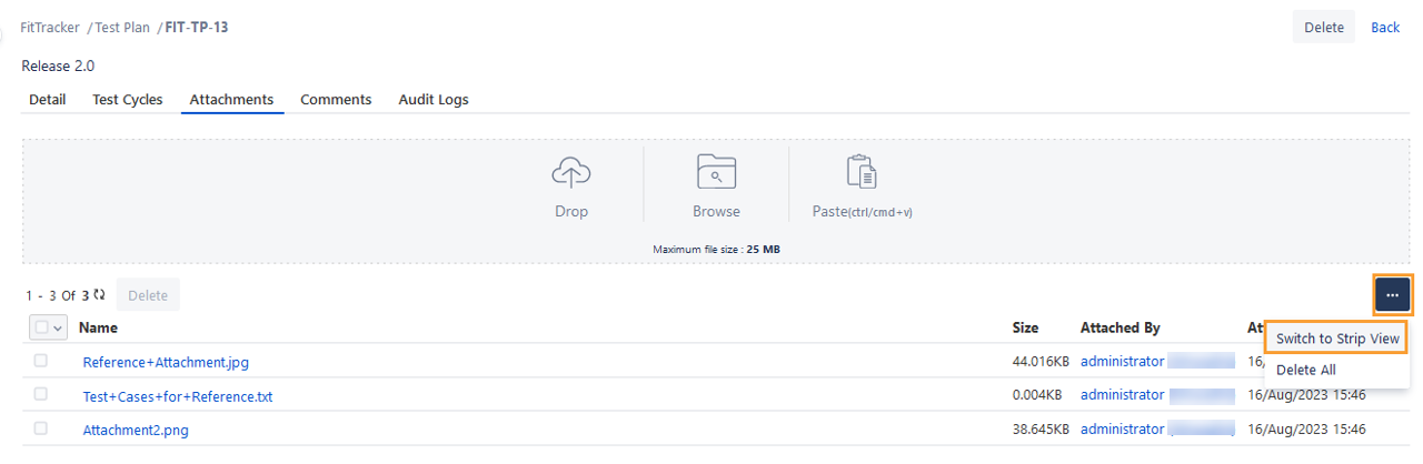 Test Plan Attachment Switch to Strip View Test Plan Attachment Switch to Strip View