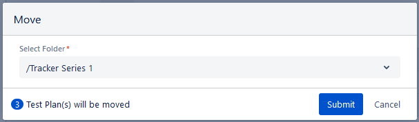 Select Folder to Move Test Plan Select Folder to Move Test Plan