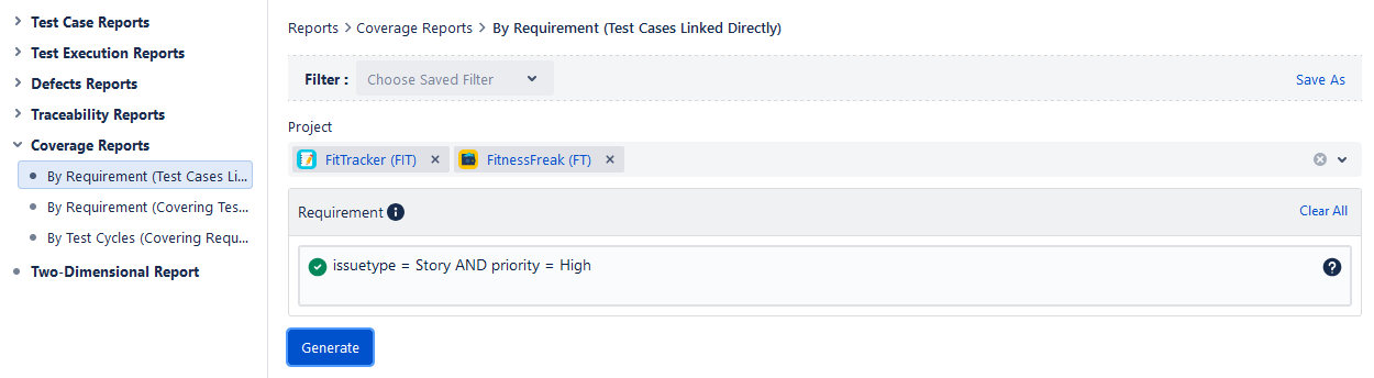 Coverage reports Coverage reports