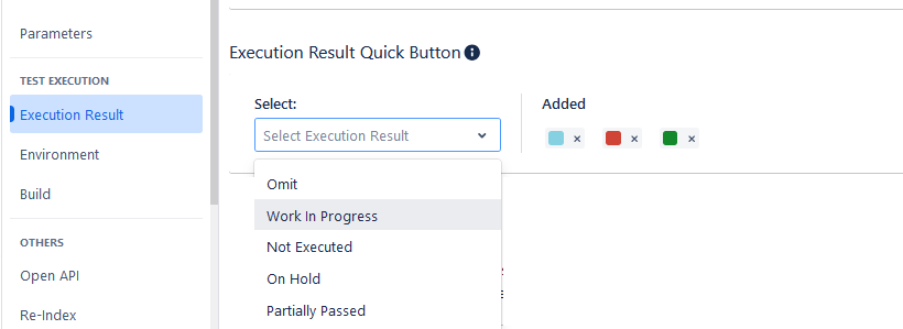 Set Execution Result Quick Button Set Execution Result Quick Button