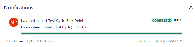 Bulk Delete Test Cycle Process Bulk Delete Test Cycle Process