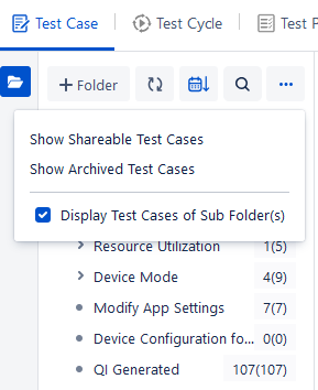 Display Test Cases of Sub Folders Display Test Cases of Sub Folders