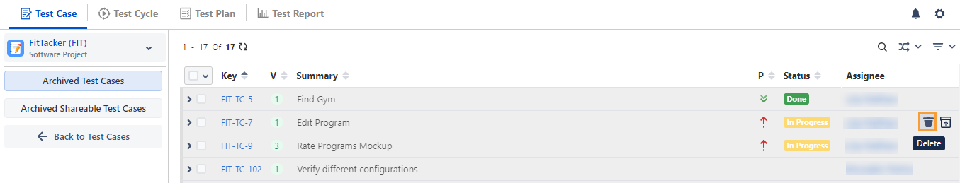 Delete a Single Test Case Delete a Single Test Case