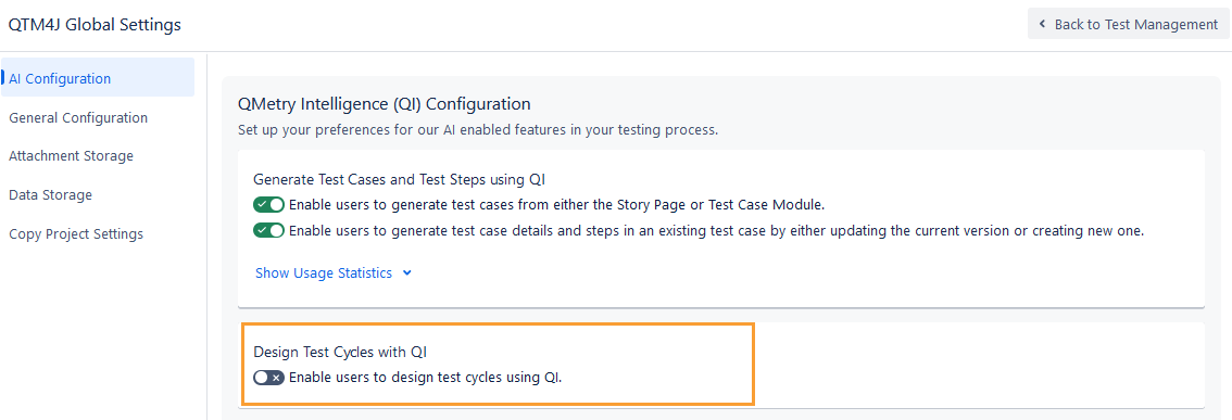 Design Test Cycle with QI Config Design Test Cycle with QI Config