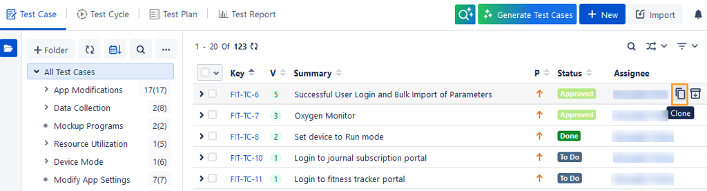 Clone Test Case Icon Clone Test Case Icon