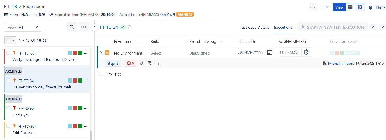 Archived Test Cases on Grid View Archived Test Cases on Grid View