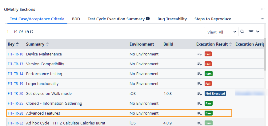 Linked Test Cycle Linked Test Cycle