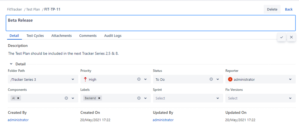 Inline Editing of Test Plan Inline Editing of Test Plan