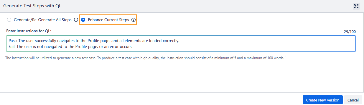 Enhance Current Steps Enhance Current Steps
