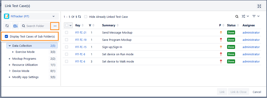 Display Test Cases of Sub Folders Display Test Cases of Sub Folders