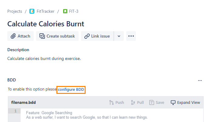 Configure BDD in Story Configure BDD in Story