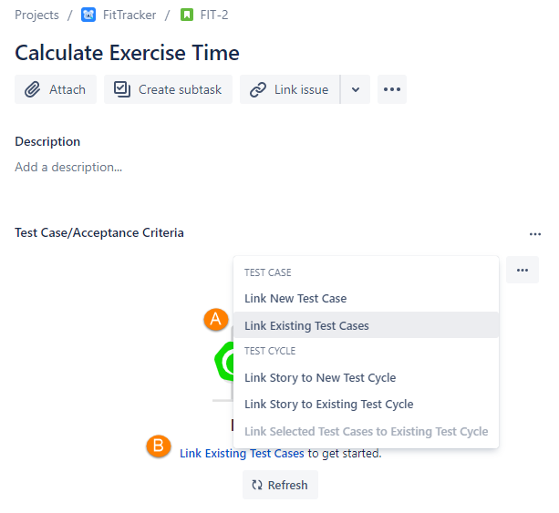 Link Existing Test Cases Link Existing Test Cases