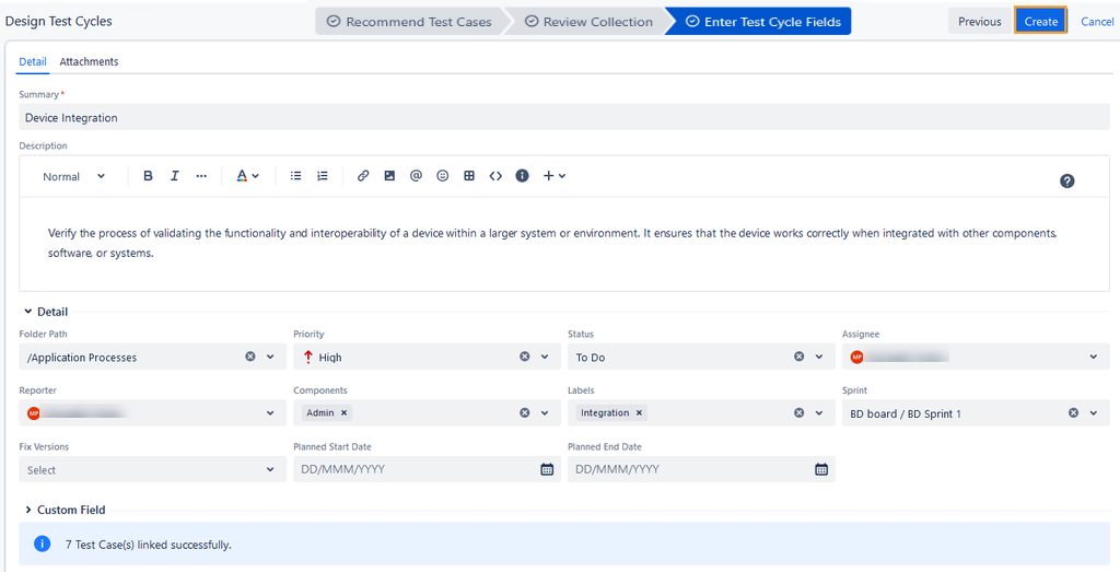 Test Cycle Details Test Cycle Details