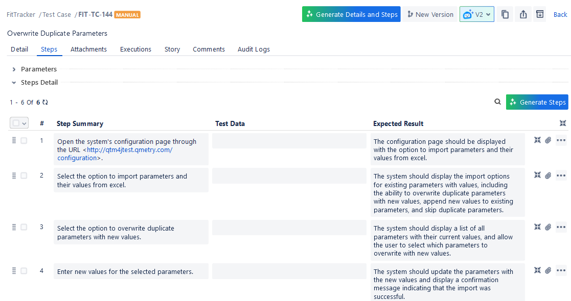 Create New TC Version Using QI Create New TC Version Using QI
