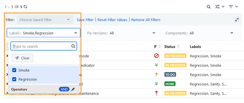 And Operator in Test Case Search And Operator in Test Case Search