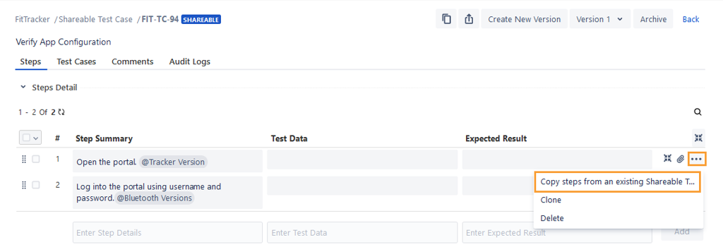 Editing a Shareable Test Case Editing a Shareable Test Case