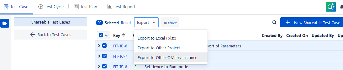 Export to Other Instance Export to Other Instance