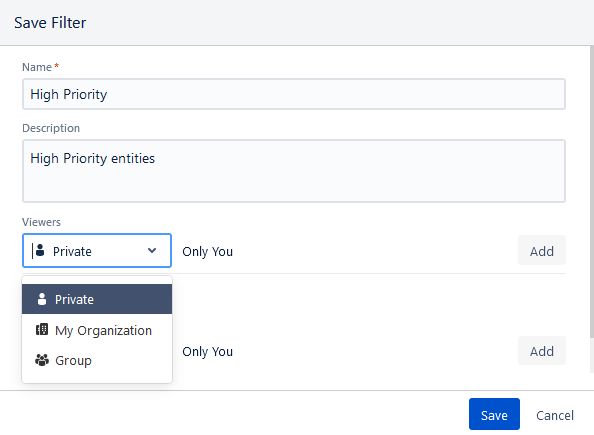 Save filter Group Save filter Group