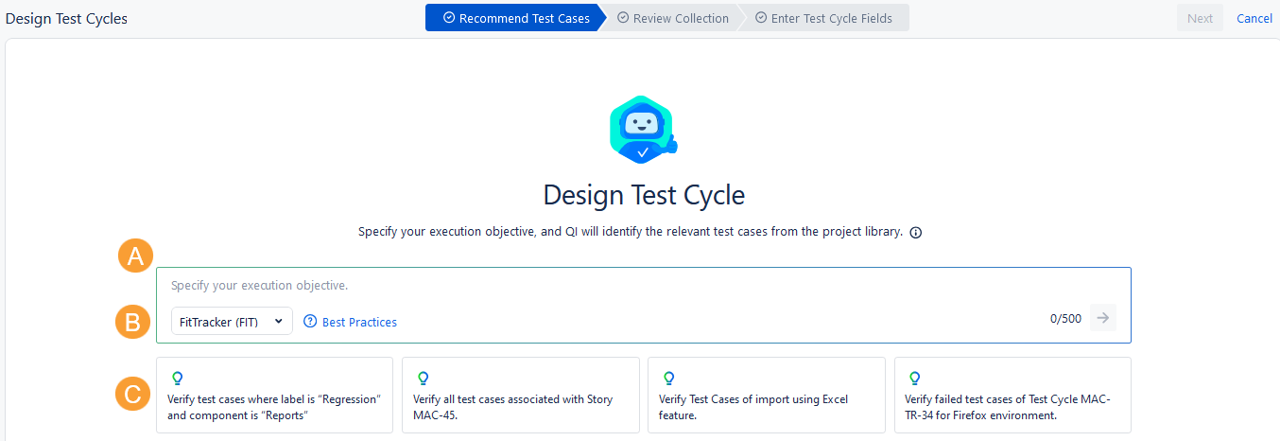 Design Test Cycle Dialog Box Design Test Cycle Dialog Box