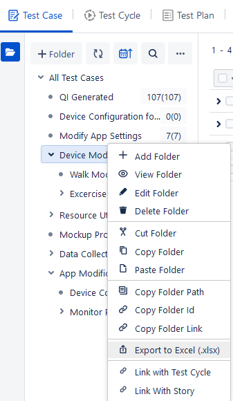 Export Test Cases to Excel Export Test Cases to Excel