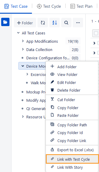 Link with Test Cycle Option on TC Tree Link with Test Cycle Option on TC Tree