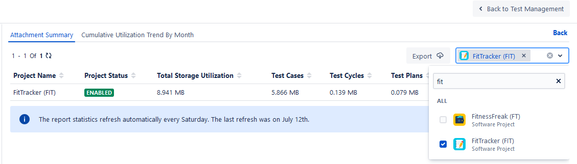 Projectwise Attachment Storage Utilization Projectwise Attachment Storage Utilization