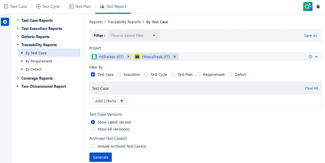 Test Case Report Test Case Report